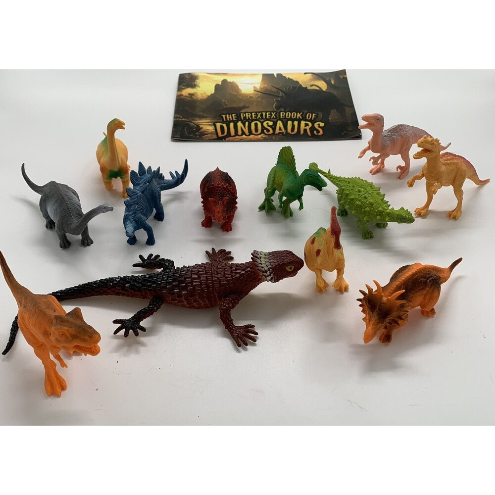 Prextex Life-Like 7" and 10" Dinosaurs Pack of 12 Plastic Assorted Dinosaurs